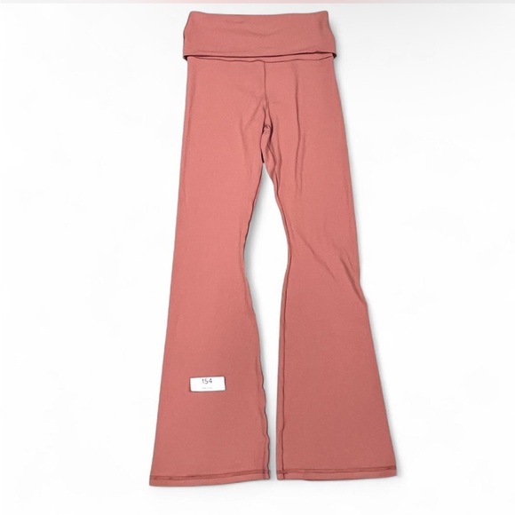 aerie Pants - NWT OFFLINE by Aerie Hi-Rise Flare Leggings Pink Dusty Rose Small Short